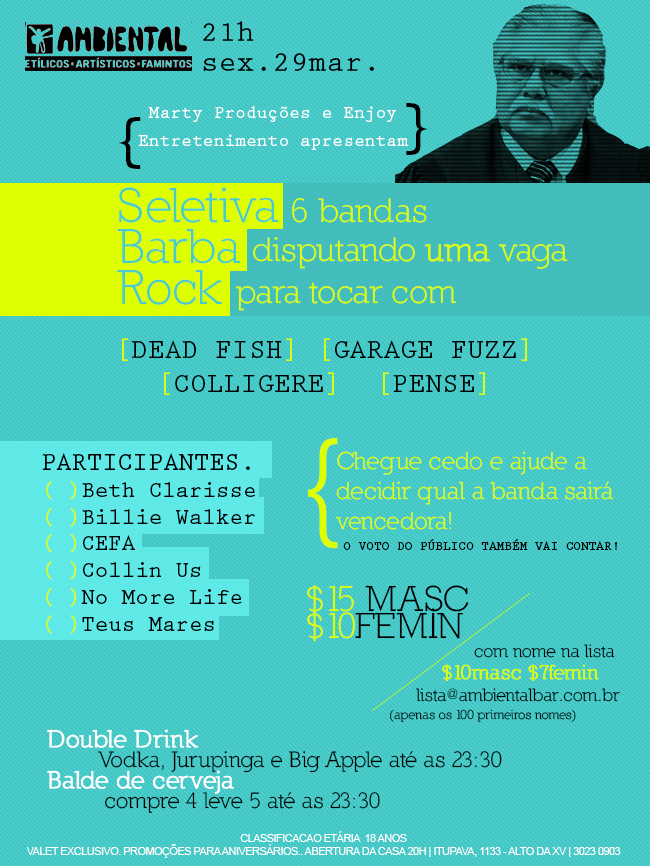 29/03 – Seletiva Barba Rock