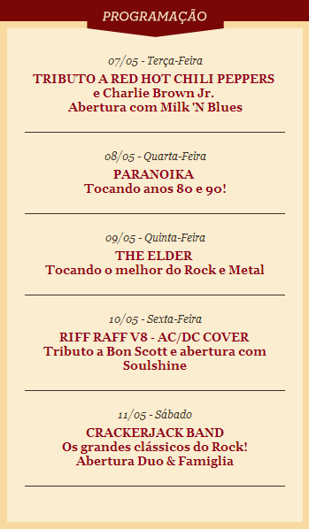 07~11/05 – Programação Crossroads
