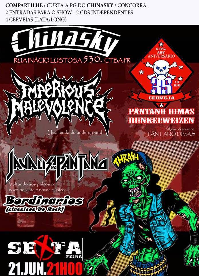 21/06 – Imperious Malevolence + Javalis do Pântano